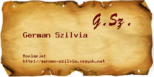 German Szilvia névjegykártya